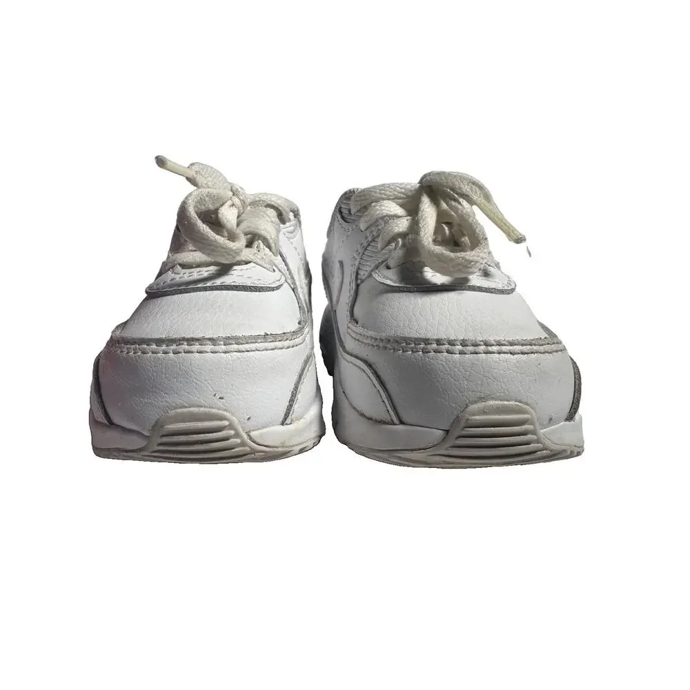 Nike Air Max 90 TD White Metallic Silver Toddler Shoes Size 7C CD6868-100